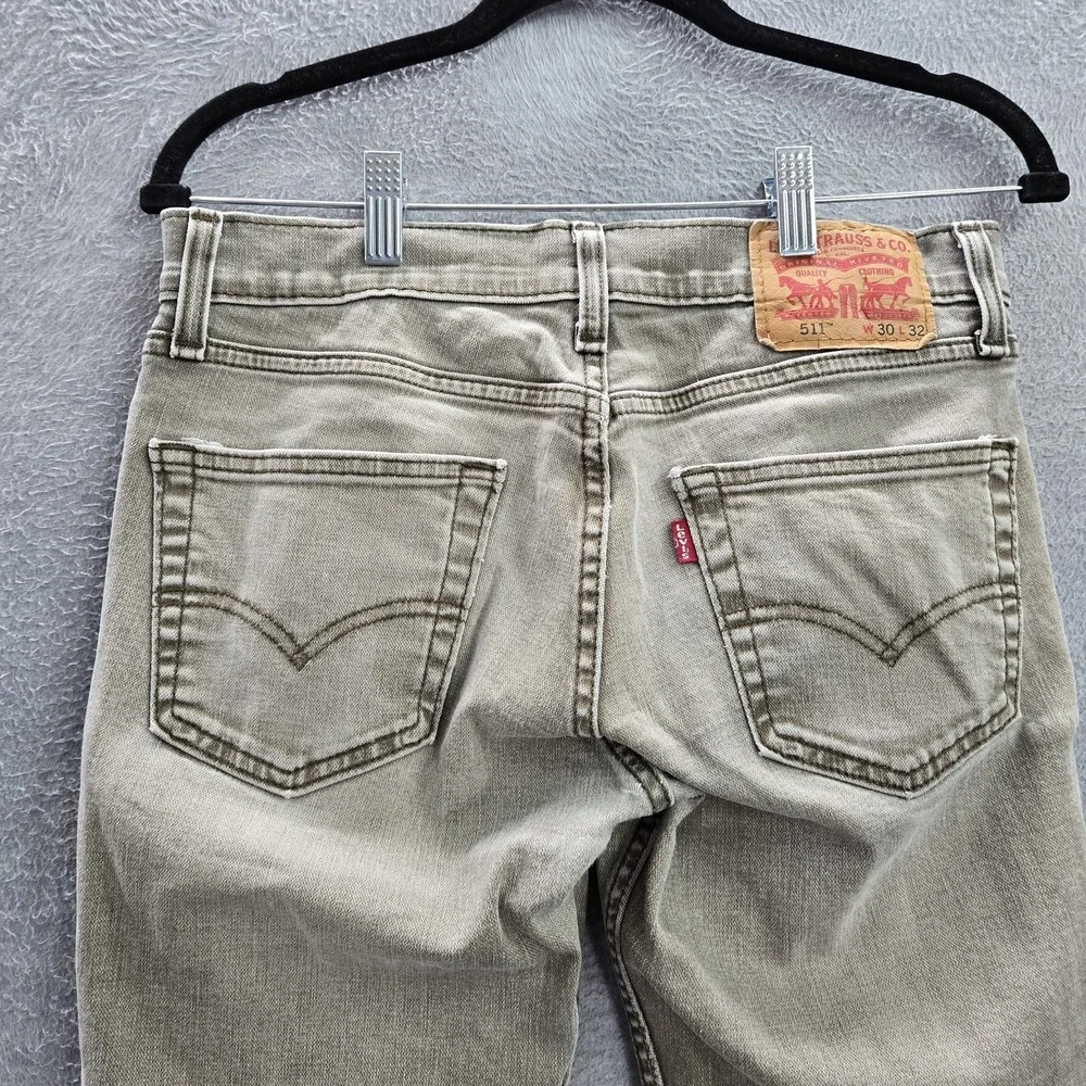 Levi's 511 Men Jeans 30X32 Beige‎ Denim Slim 30